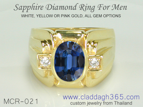 men's ring with blue sapphire