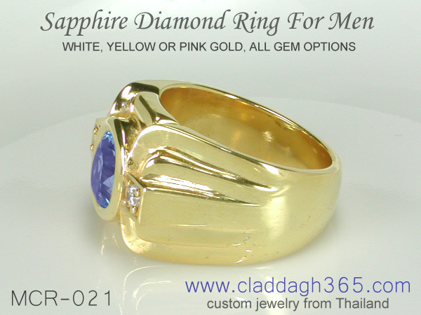 blue sapphire men's ring